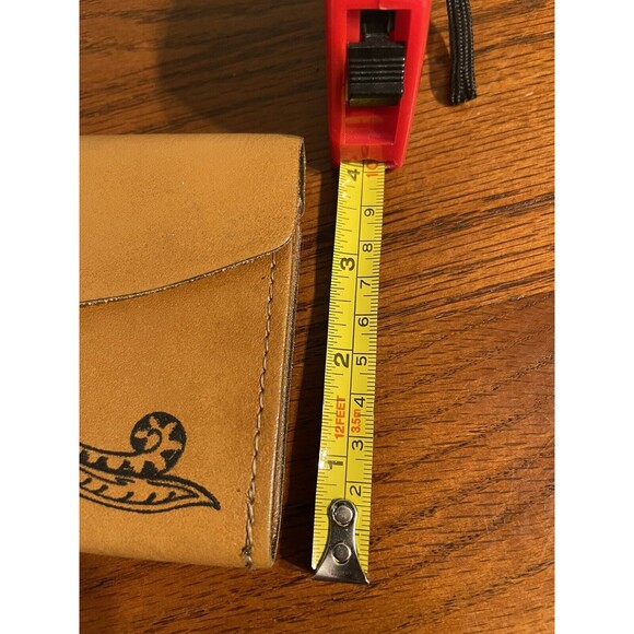 Vintage Womens Checkbook Leather Wallet Painted Flower Tan Brown - Picture 9 of 10